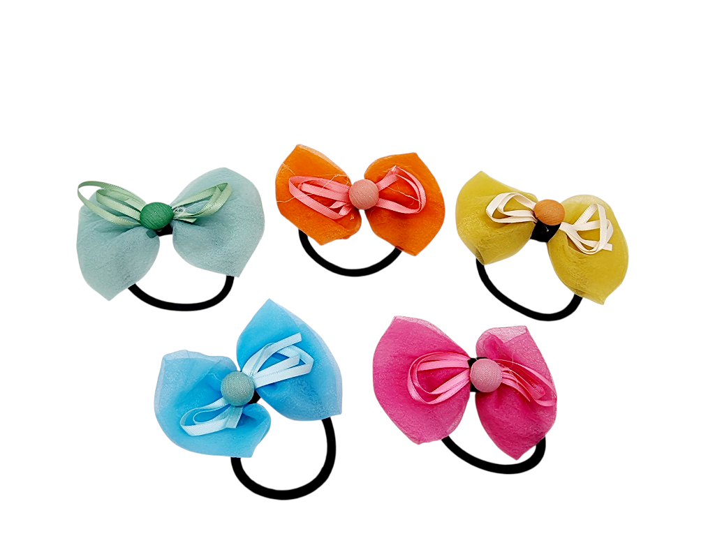 Elastice cu Funde Color ptr. Păr cu Accesorii
