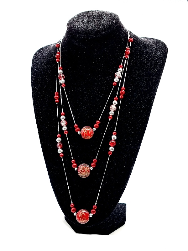 Colier cu Pietre si Margele Decorative-red
