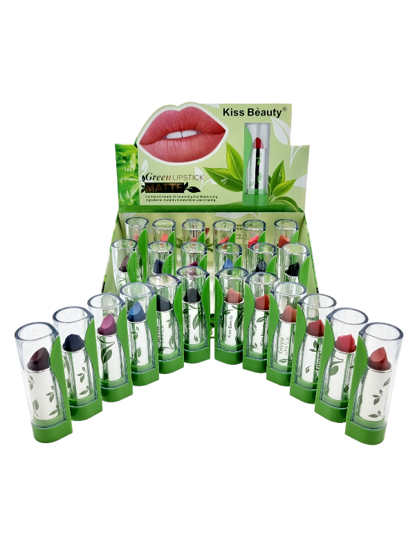 Ruj Solid,Green,KISS BEAUTY-matte COD 35502