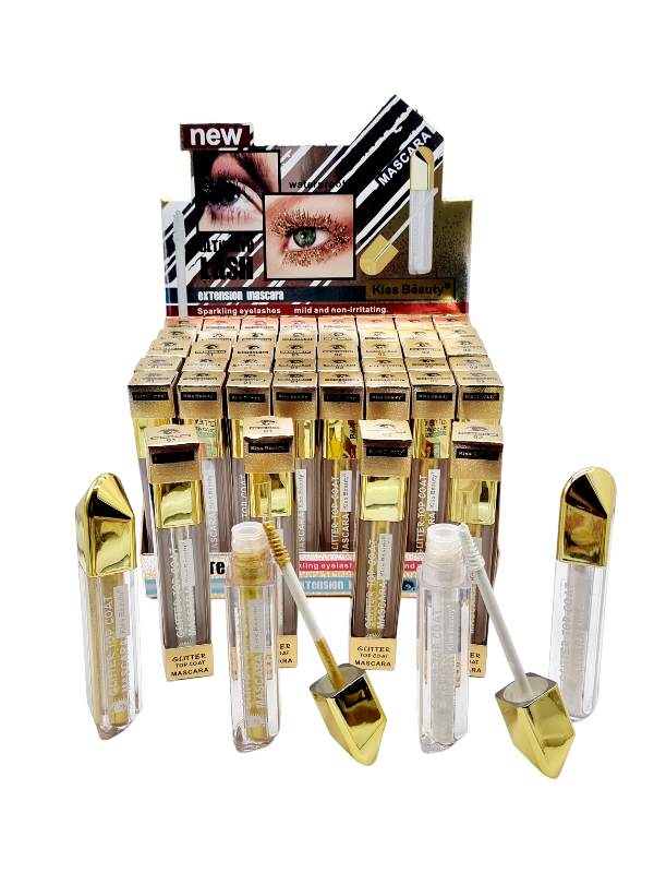 Rimel Transparent cu Sclipici,KISS BEAUTY-argintiu si auriu