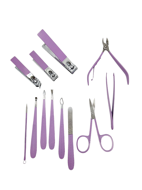 Trusa Manichiura si Pedichiura,Mauve-12 piese - imagine 3