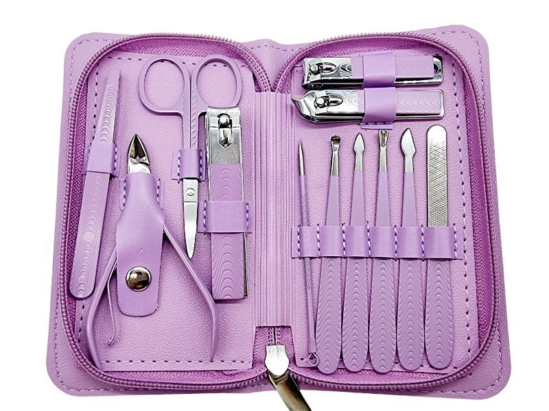 Trusa Manichiura si Pedichiura,Mauve-12 piese - imagine 6