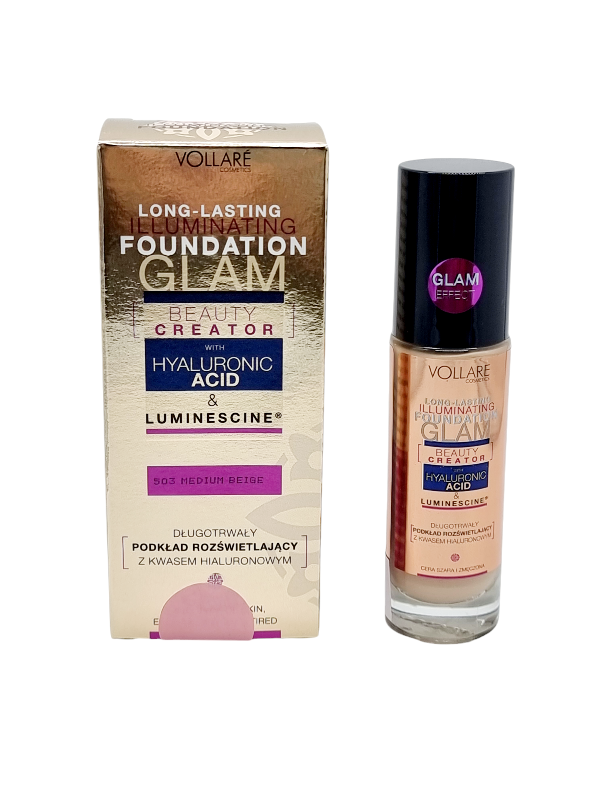 Fond de Ten,Hyaluronic Acid&Luminescine,VOLLARE -503 Medium Beige