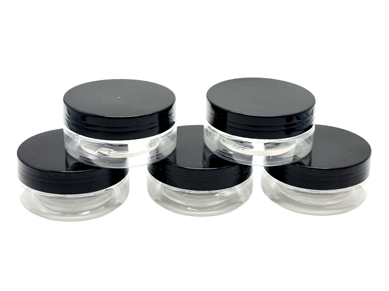 Recipient Plastic Transparent cu Capac Negru,70mmx30mm