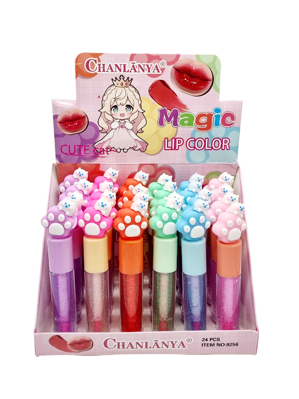 Luciu de Buze cu Sclipici,Magic Color,CHANLANYA-cute cat COD 9256 - imagine 5