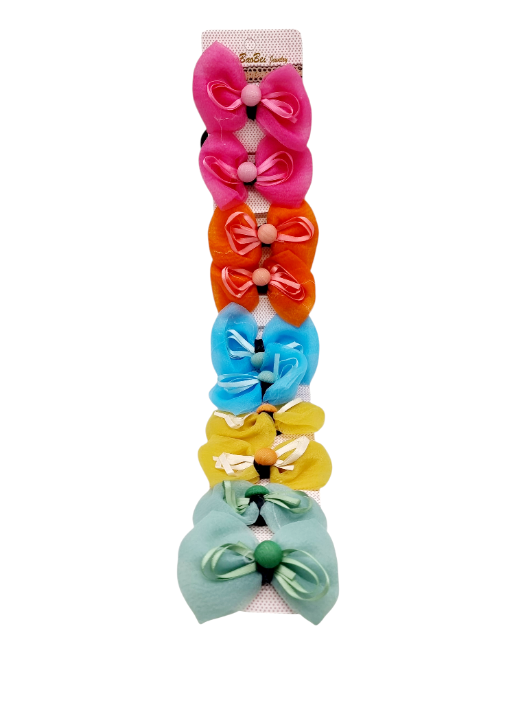 Elastice cu Funde Color ptr. Păr cu Accesorii - imagine 2