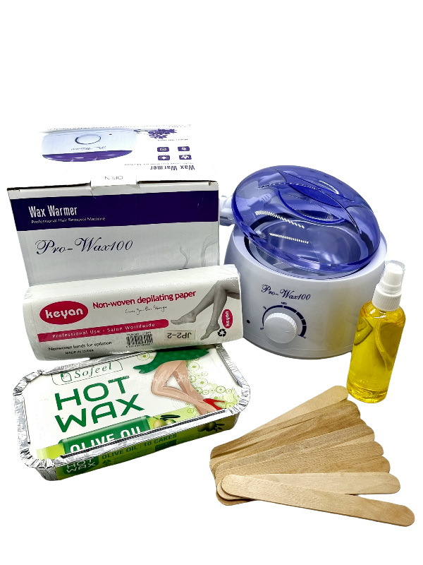 Kit Epilare cu Ceara Olive Oil, 1 x 250 g Ceara, 1 x Incalzitor Ceara, 1 x Ulei dupa Epilare, 1 x Set 10 Spatule