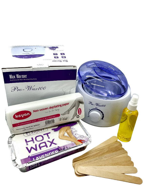 Kit Epilare cu Ceara Lavanda, 1 x 250 g Ceara, 1 x Incalzitor Ceara, 1 x Ulei dupa Epilare, 1 x Set 10 Spatule