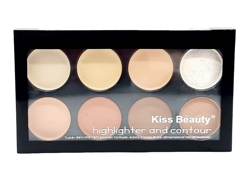Paleta Contur, Iluminator si Pudra Bronzanta,KISS BEAUTY - imagine 2