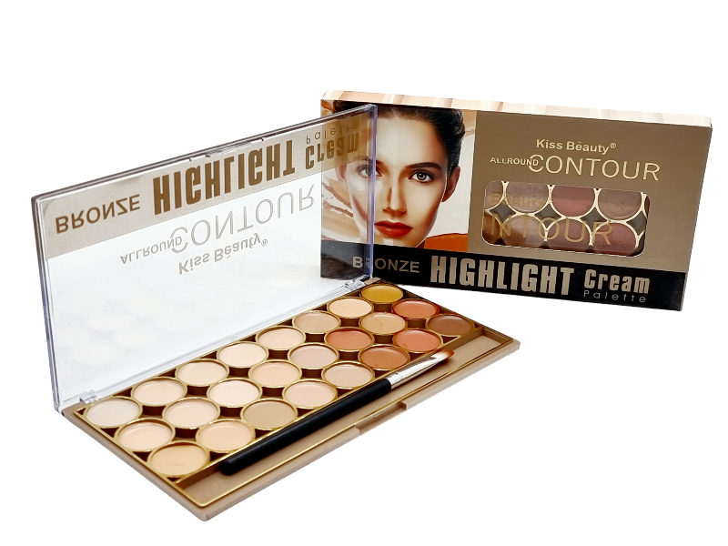 Paleta Corectoare,Bronze Highlight Cream Palette KISS BEAUTY-24 nuante