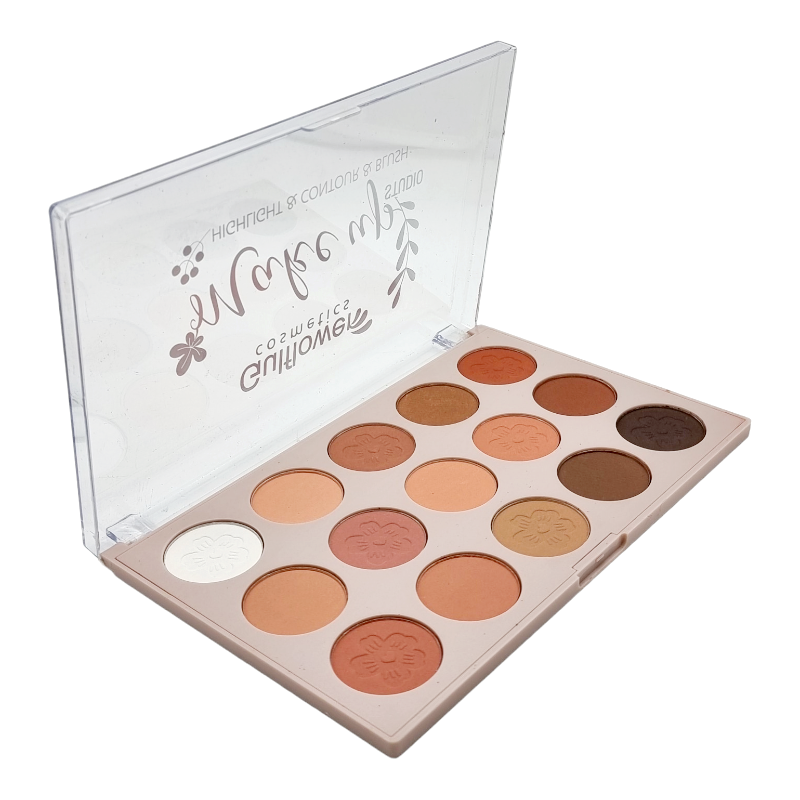 Paleta Iluminatoare,Contur si Blush,Charm for You,GULFLOWER-15 culori